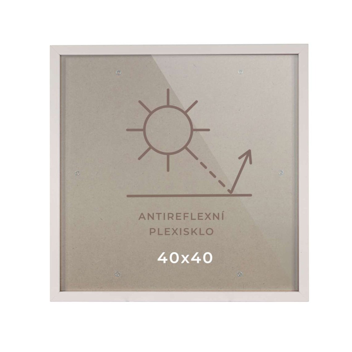 Dřevěný rám 40×40 cm, bílý