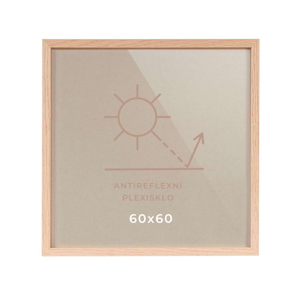 Dřevěný rám 60×60 cm, dub