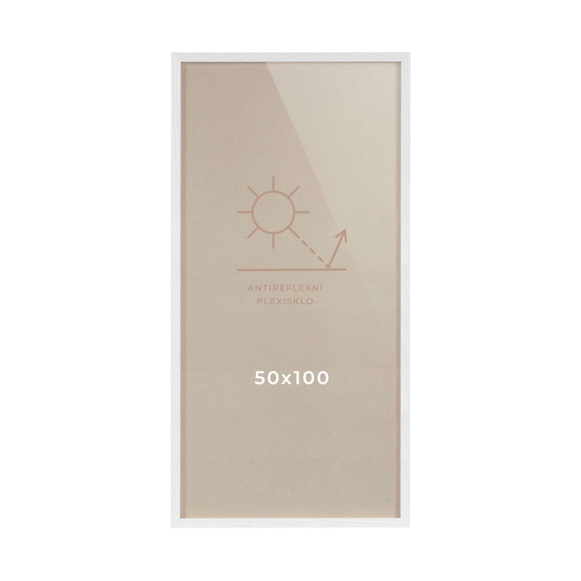 Dřevěný rám 50×100 cm, bílý