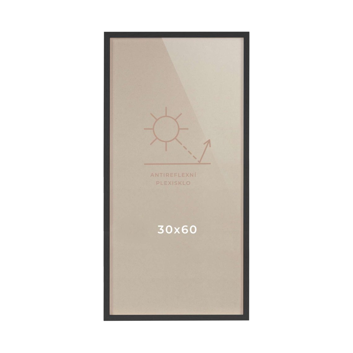 Dřevěný rám 30×60 cm, černý